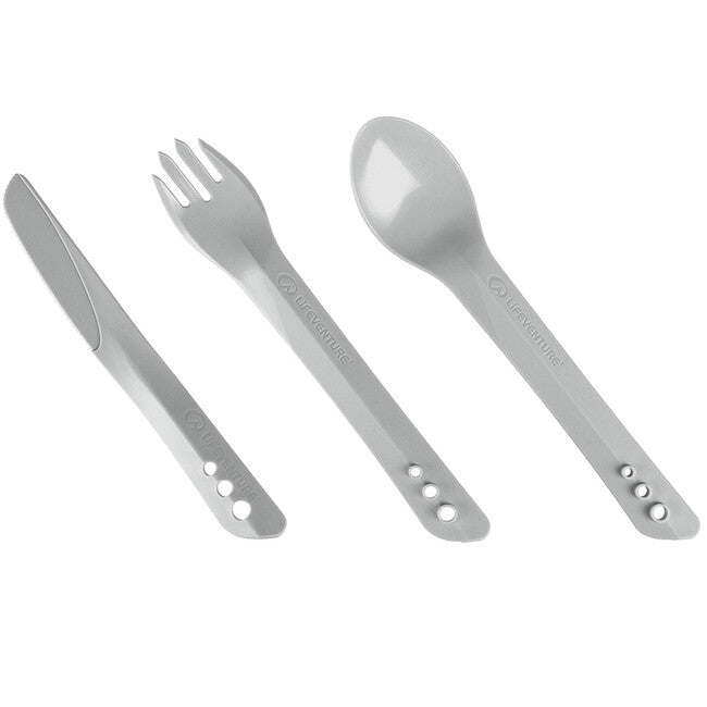 Lifeventure Ellipse Cutlery Set σετ φιάλης πλαστικό, ανοιχτό γκρι