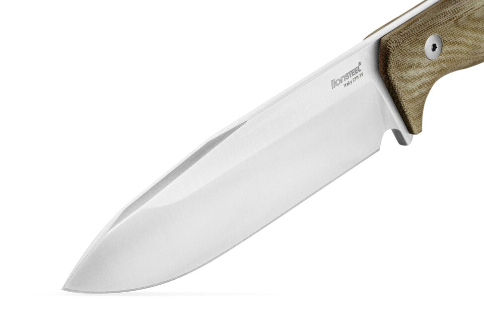 Lionsteel T6 Μακρύ Μαχαίρι με Λαβή Micarta CVG CPM 3V, Green Canvas