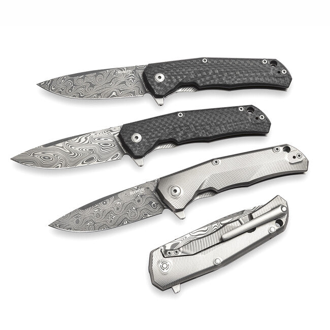 Lionsteel TRE DT Πολύ Ανθεκτικό Μαχαίρι Τσέπης με Λάμα από Δαμασκηνό Χάλυβα, GY