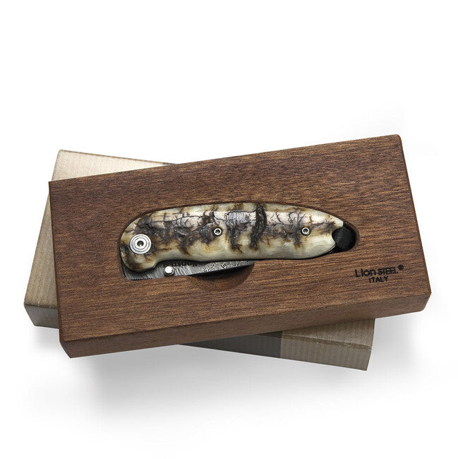 Lionsteel M8210D Μαχαίρι Τσέπης με Λάμα Damascus MN