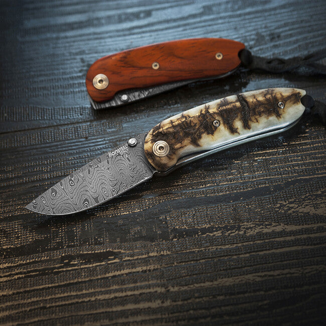 Lionsteel 8210D ST Τσέπης Μαχαίρι με Λάμα Damascus