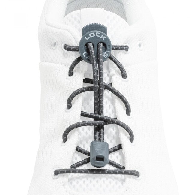 Lock Laces Κορδόνια Παπουτσιών, Ανακλαστικό Σκούρο Γκρι