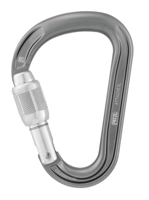Petzl ATTACHE SCREW LOCK HMS καραμπίνα με ασφάλιση, γκρι