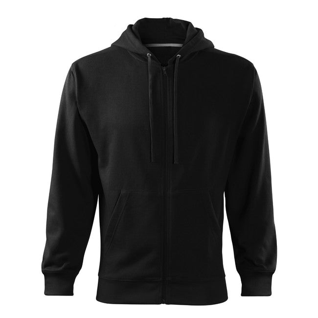Malfini Trendy Zipper Φούτερ με Κουκούλα 300g/m2, Μαύρο