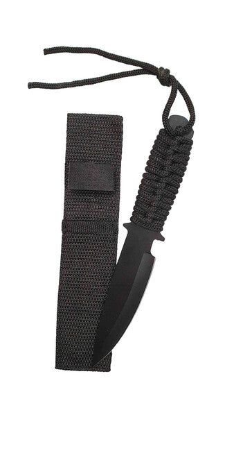 Μικρό Μαχαίρι Ρίψης BC με Μαύρο Paracord, Μαύρο