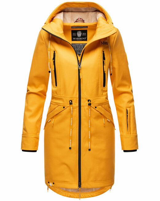 Marikoo Racquelle Μπουφάν Softshell Γυναικείο με Κουκούλα, Κίτρινο Amber