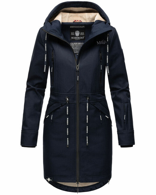 Marikoo Racquelle Softshell Μπουφάν γυναικείο με Κουκούλα, navy