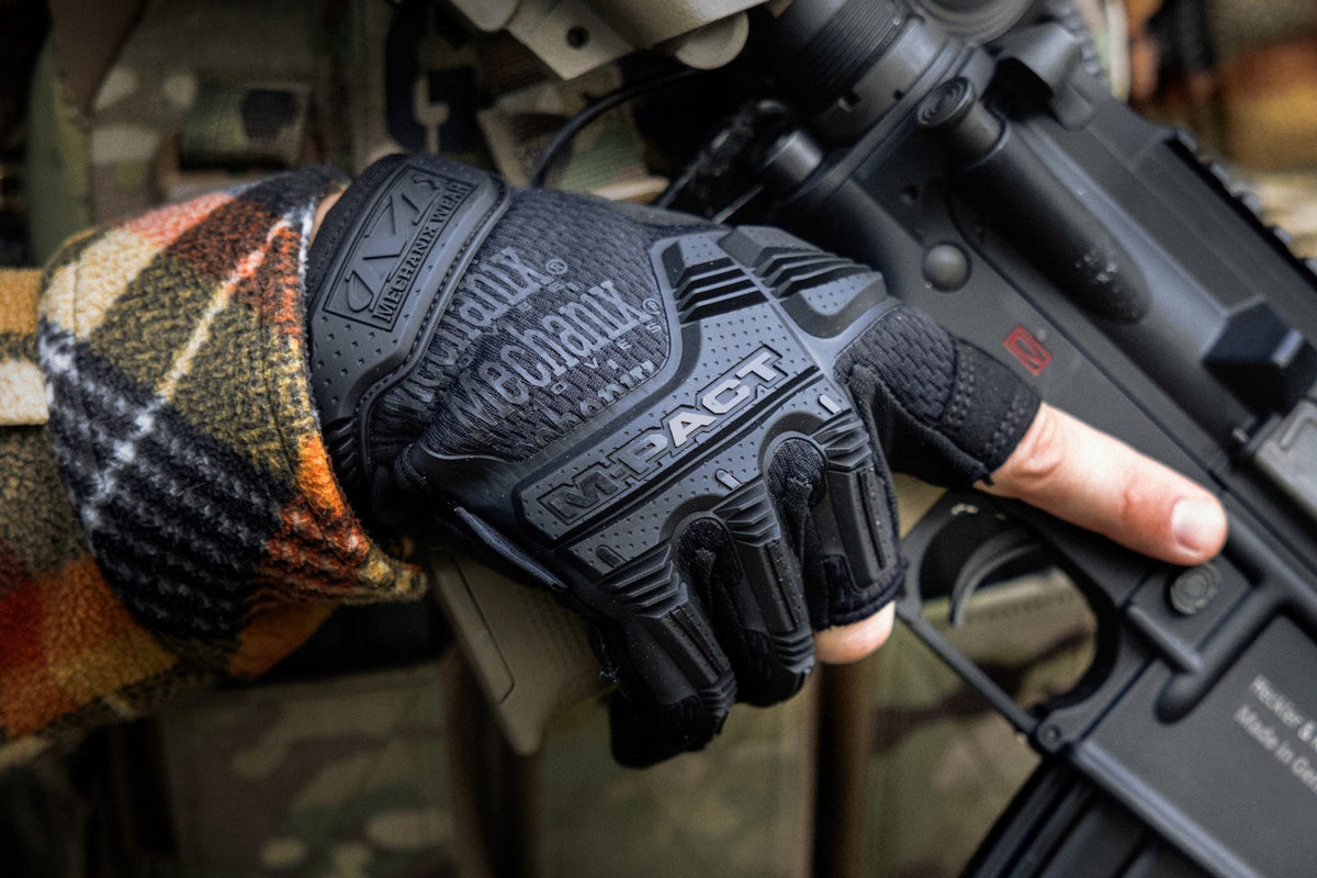 Mechanix M-Pact Γάντια Προστασίας Χωρίς Δάχτυλα, Μαύρο