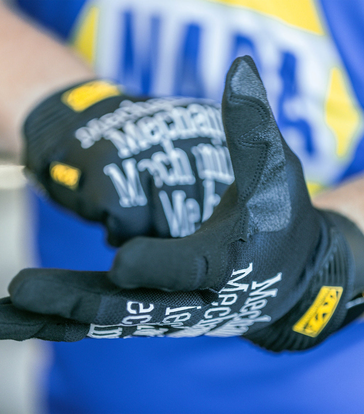 Mechanix Original rokavice taktične, črne s belim napisom