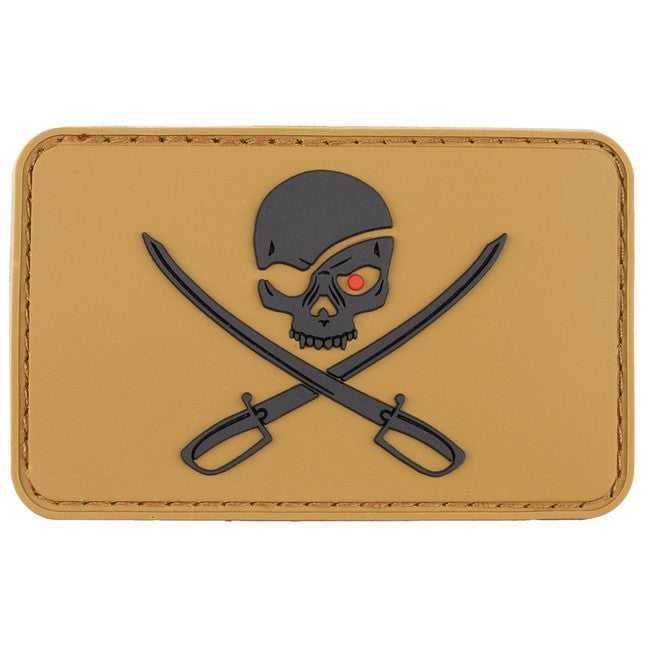 MFH 3D Κεντητή Κρανίο με Ξίφος σε Αυτοκόλλητο Velcro, Coyote Tan