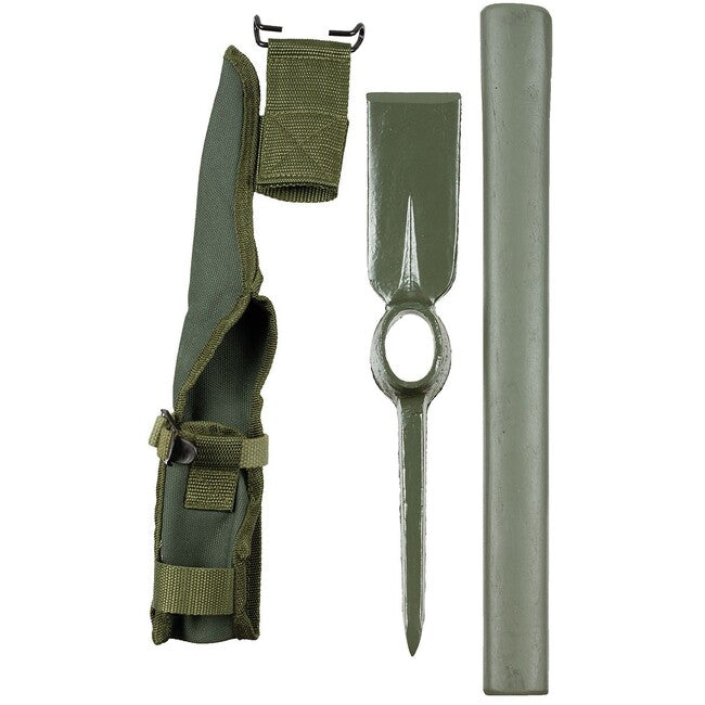 MFH Τσεκάν με Ξύλινη Λαβή και Θήκη, OD green