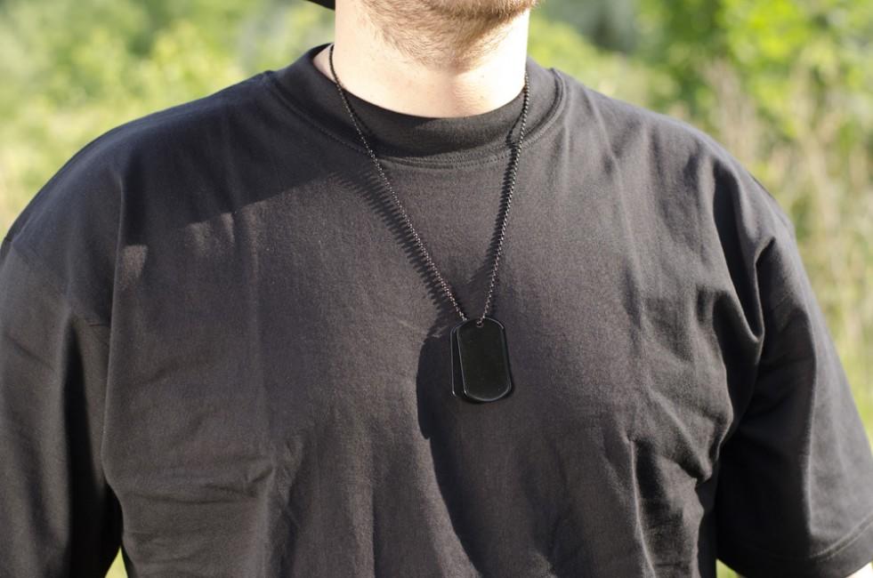 MFH Dog-Tags Στρατιωτικές Ταυτότητες με αλυσίδα, μαύρο