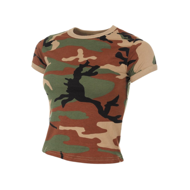 MFH Μπλουζάκι Γυναικείο Camo Woodland, 160g/m2