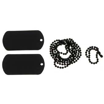 MFH Dog-Tags Στρατιωτικές Ταυτότητες με αλυσίδα, μαύρο