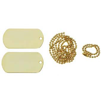 MFH Dog-Tags Σήματα Σκύλου, χρυσό, με αλυσίδα
