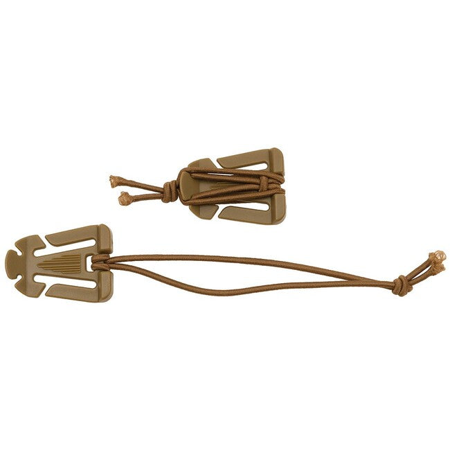 MFH MOLLE Κλάμπ με Λάστιχο, Coyote Tan, 2 Συσκευασίες