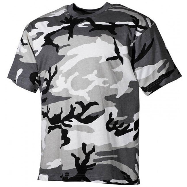 MFH Metro Urban μπλουζάκι camo, ολόμαυρο-λευκό