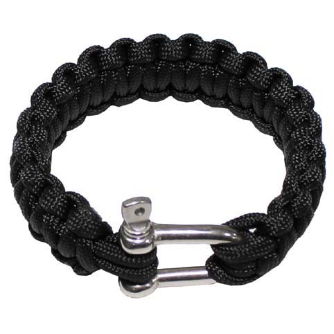 MFH Βραχιόλι Paracord, Μαύρο, Μεταλλική Αγκράφα