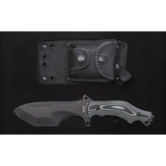 MFH Μαχαίρι Operation Skorpion, Μαύρο, Λαβή Micarta, με Θήκη