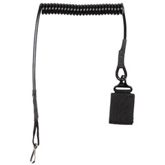 MFH Weapon Retention Lanyard with Carabiner, Black