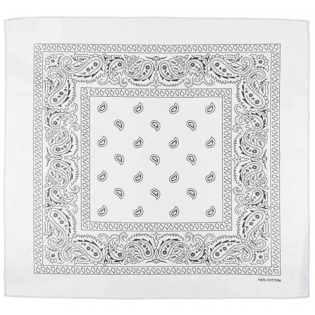 MFH Μαντήλι Βαμβάκι, Λευκό-Μαύρο, περ. 55 x 55 cm