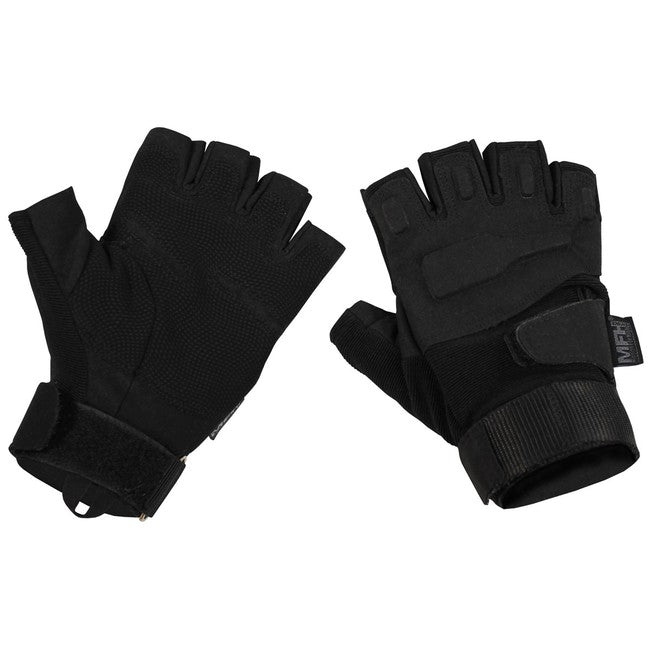 MFH Tactical Γάντια Χωρίς Δάχτυλα 1/2, Μαύρα