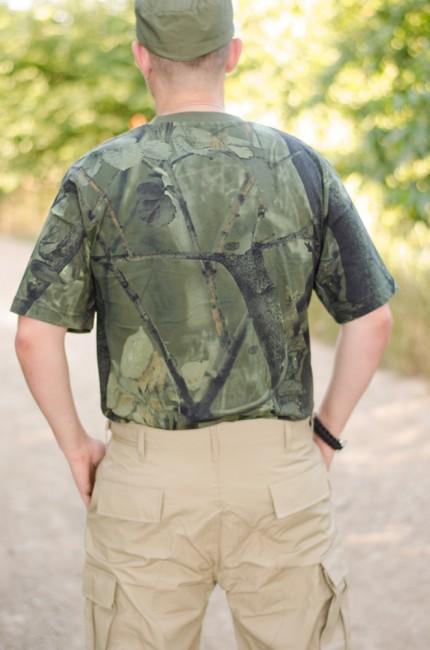 MFH Μπλουζάκι Hunter Σχέδιο Real Tree, Πράσινο