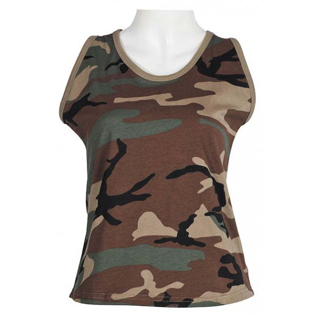 MFH Αμάνικο μπλουζάκι γυναικείο camo US, woodland
