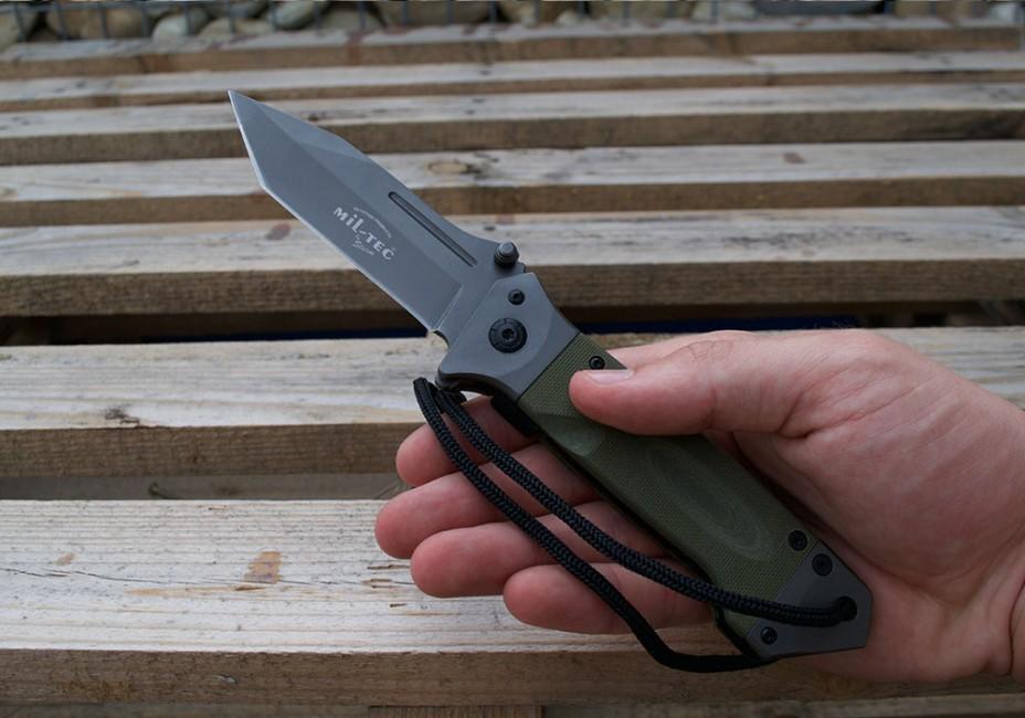 Mil-Tec DA35 Μαχαίρι Αναδιπλούμενο Micarta 22cm, Λαδί