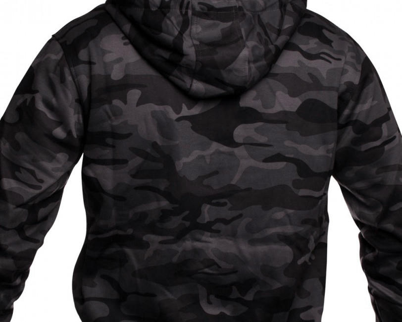 O&T High Zipper Φούτερ με Κουκούλα, Camo Γκρι
