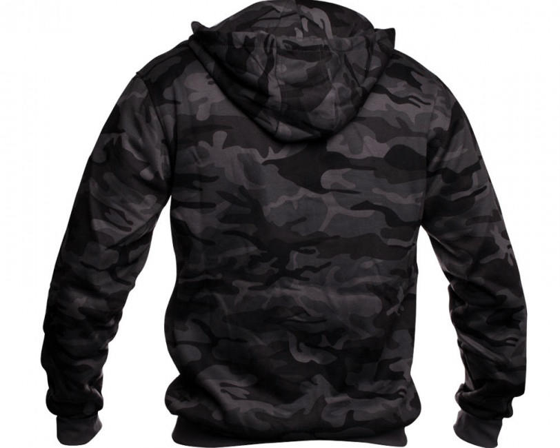 O&T High Zipper Φούτερ με Κουκούλα, Camo Γκρι