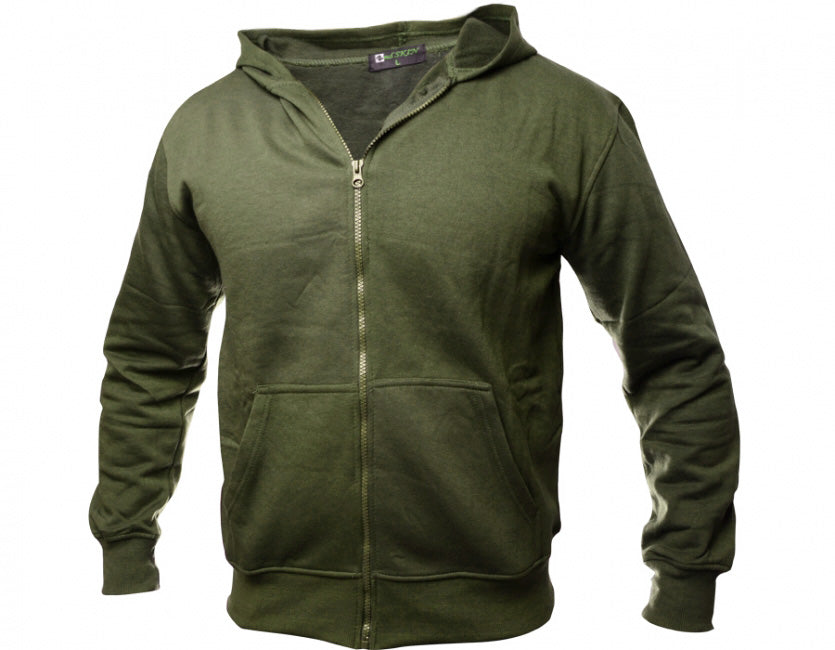 O&T Andskin Zipper φούτερ με κουκούλα, λαδί