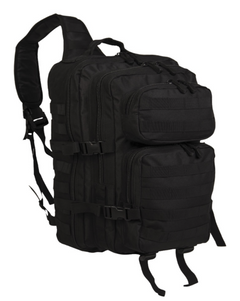 Mil-Tec Assault Backpack Single Strap, Black 29L