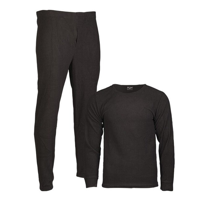 Mil-Tec Σετ Fleece Εσώρουχου με Στρογγυλή Λαιμόκοψη, Μαύρο