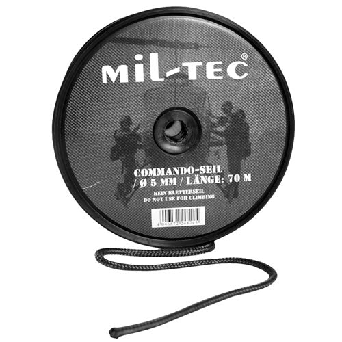 Mil-Tec COMMANDO Σχοινί 5 mm, μαύρο (70 m)