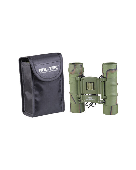 Mil-Tec 10x25 GEN II Κιάλια με Επένδυση Καουτσούκ με Θήκη, Woodland