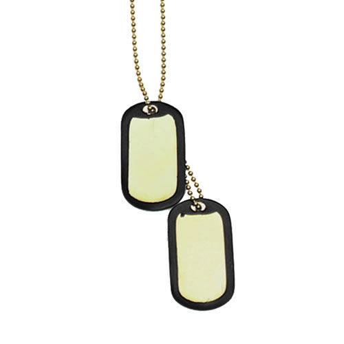 Mil-Tec Dog-Tags ψηφίδες σκύλου με αλυσίδα και αποσβεστήρα, χρυσό