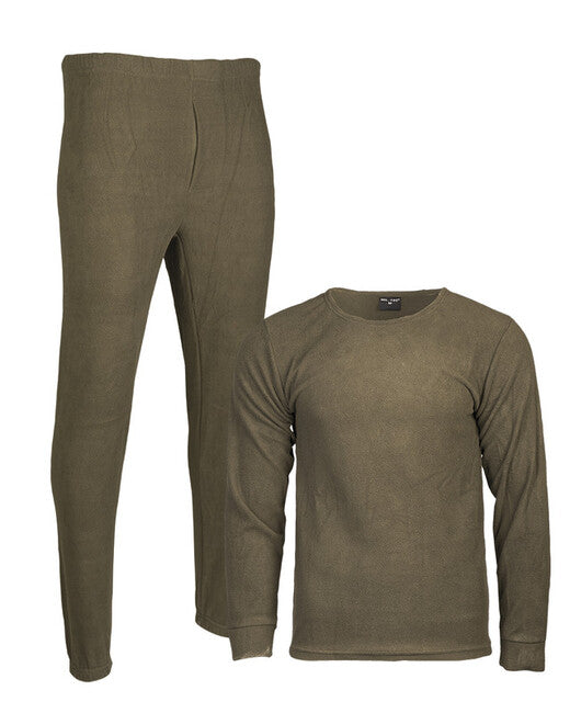 Mil-Tec Fleece Σετ Εσωρούχων με Στρογγυλή Λαιμόκοψη, λαδί