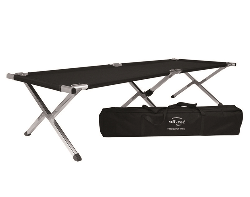 Mil-Tec Πτυσσόμενο Κρεβατάκι Camping, μαύρο 190 x 66 x 42cm