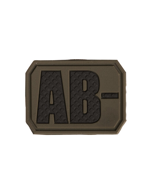 Mil-Tec 3D Μπάλωμα Ομάδα Αίματος AB- με Αυτοκόλλητο Velcro, Λαδί