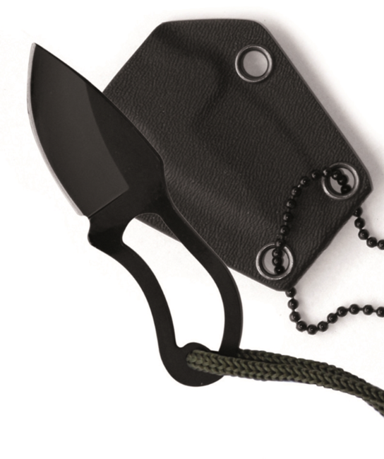 Mil-Tec Μαχαίρι Λαιμού με Θήκη Kydex, Μαύρο, 9cm