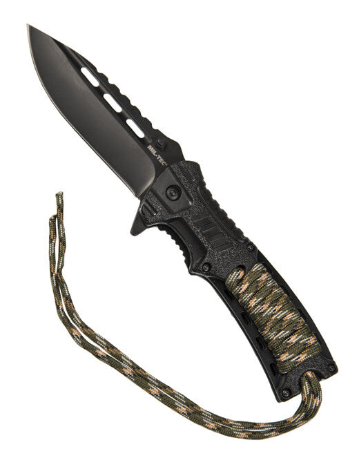 Mil-Tec ONE-HAND PARACORD WOOD Μαχαίρι Σκληρού Δέρματος Ημι-Αυτόματο