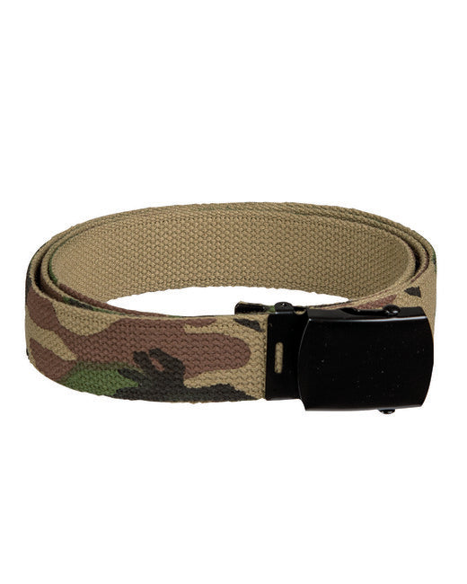 Mil-Tec Ζώνη Παντελονιού US με Μαύρο Κούμπωμα Woodland, 130cm