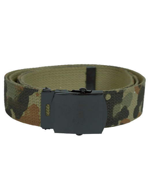 Mil-Tec US Ζώνη Παντελονιού με Ασημί Πόρπη, 130 cm, flecktarn