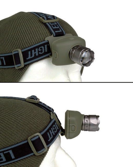 Mil-Tec CREE LED κεφαλόφωτο, λαδί