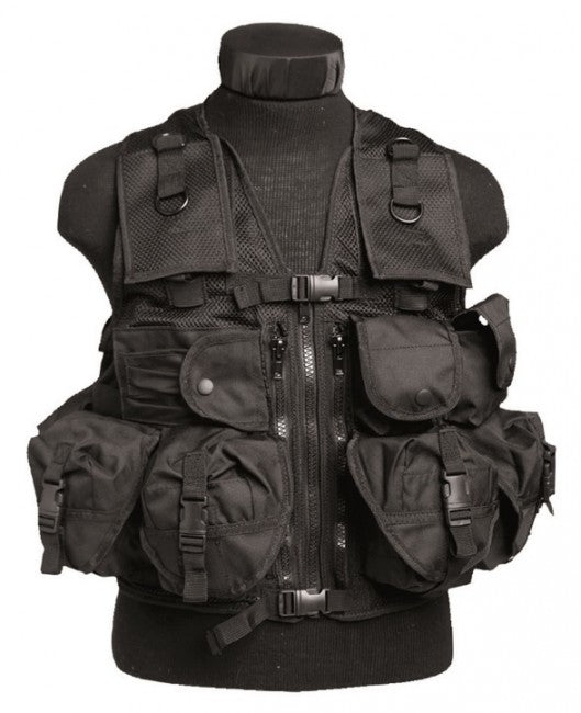 Mil-Tec Αμάνικο Γιλέκο Tactical με 9 Τσέπες, Μαύρο