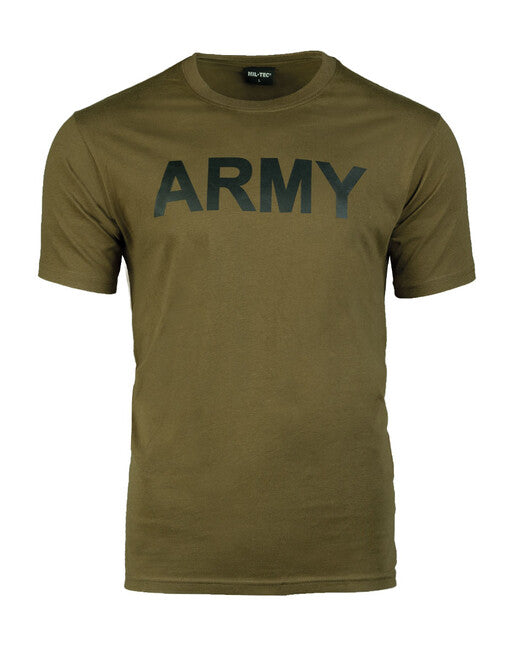 Mil-Tec ARMY μπλουζάκι κοντό μανίκι με επιγραφή, λαδί