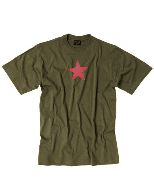 Mil-Tec RED STAR Μπλουζάκι Κοντό Μανίκι με Τύπωμα, Λαδί