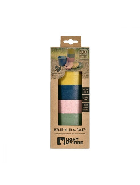 LIGHT MY FIRE MyCup'n Lid short ποτήρι, 4 τεμάχια καφέ-λευκό