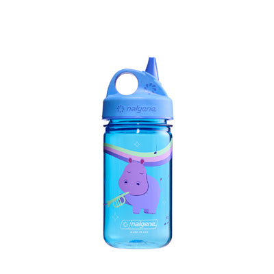 Nalgene Grip-n-Gulp Sustain Παιδικό Μπουκάλι Νερού 0,35 l με Κάλυμμα, μπλε, μουσικός ιπποπόταμος
